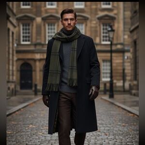 40’s/50’s Vintage Black Wool Overcoat Union Made Canada Long Trench Medium /Prop